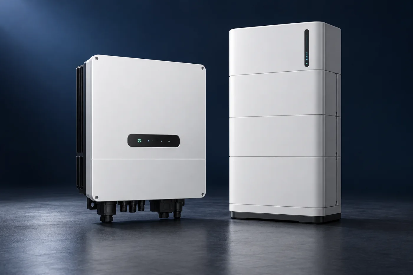 AI illustration of a modern inverter and battery system